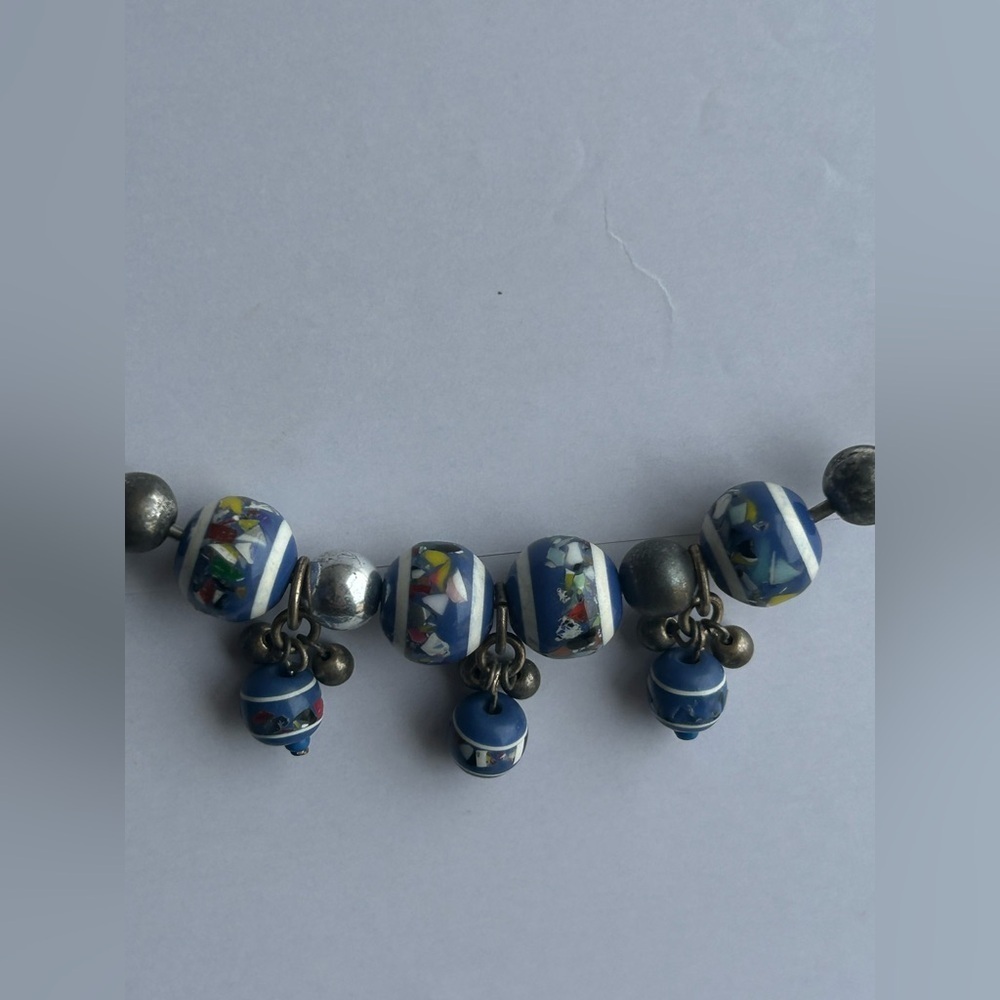 Vintage Millefiori Bead Choker Necklace Murano Style Vintage Necklace - Picture 12 of 13